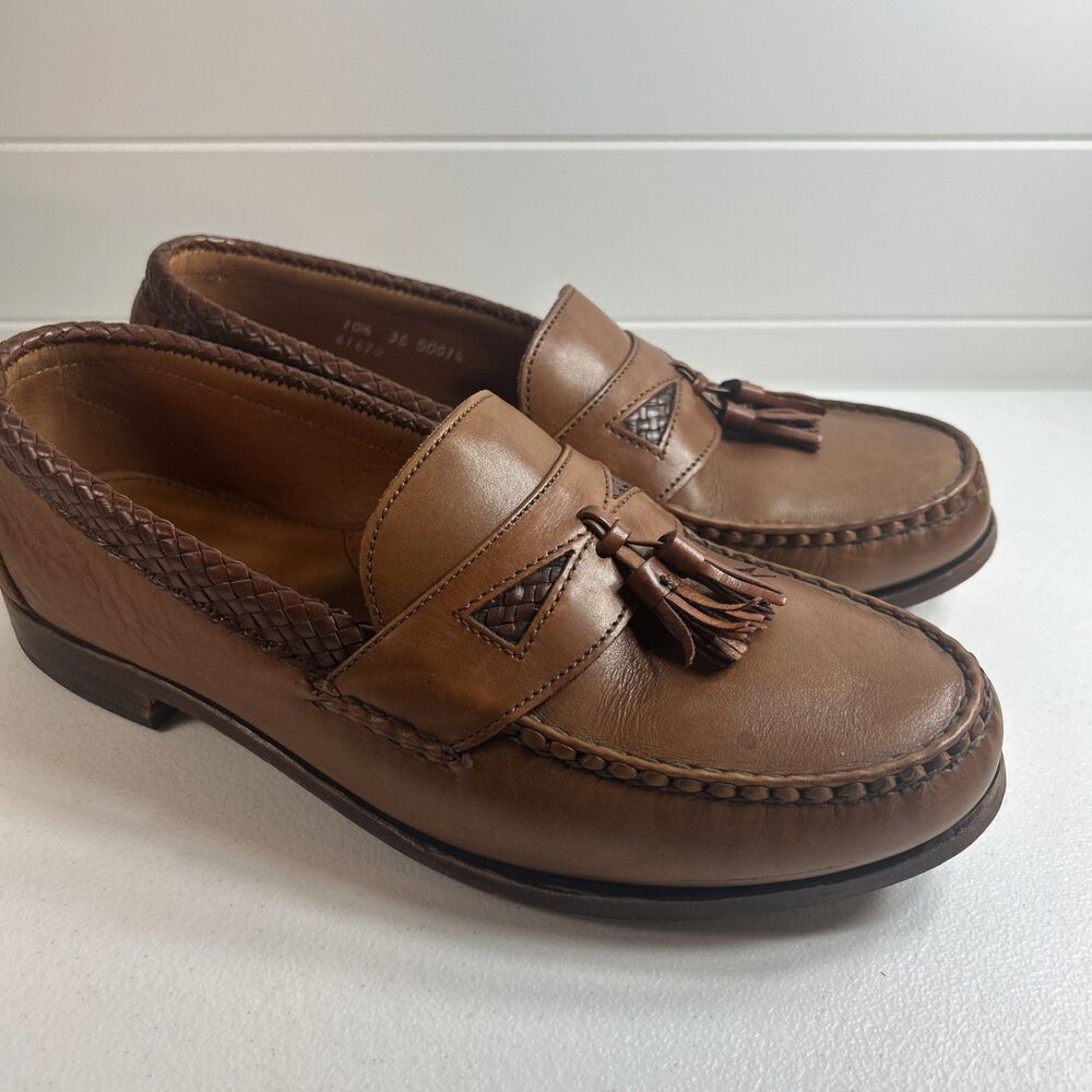 Allen Edmonds Men’s Shoes Size 10.5 EEE Tassel Loafers USA Made Brown Braided - Picture 9 of 12